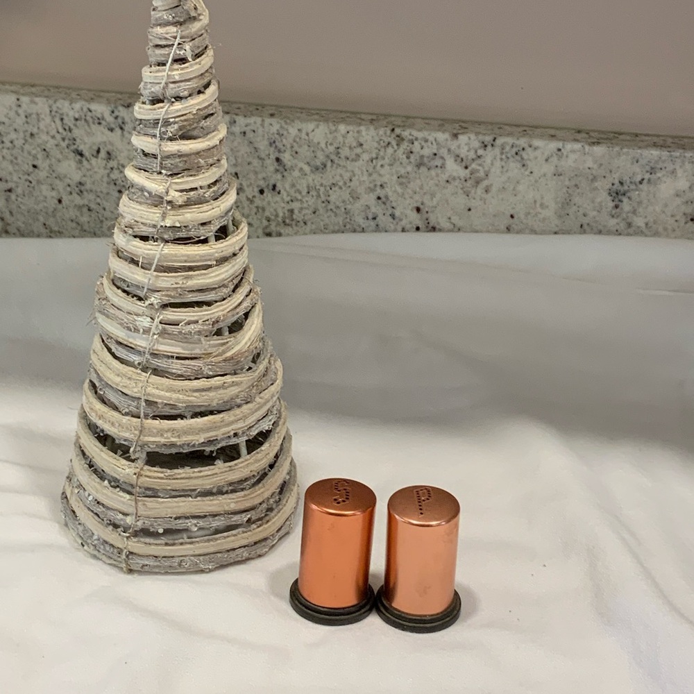 Vintage copper salt and pepper shakers